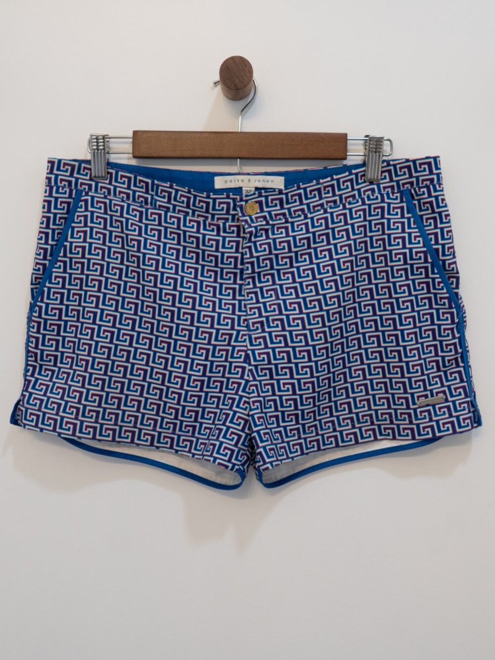 Parke & Ronen Geometric Print Swim Trunks Mens 32 Resort